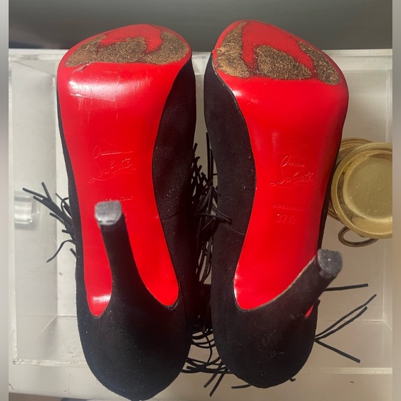 Christian Louboutin Short tina fringe suede sz 37.5 made in italy - Picture 15 of 16